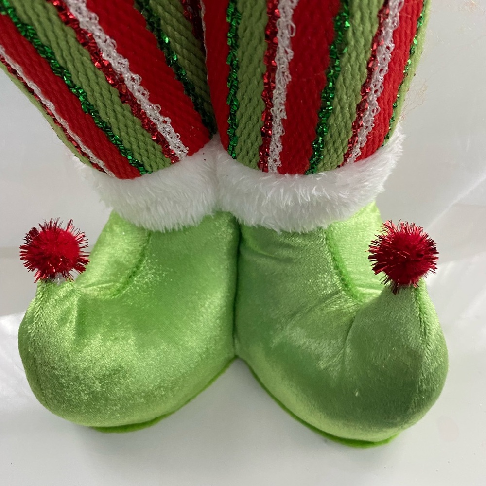 Festive Elf Holiday Decoration in Red and Green - Picture 2 of 3